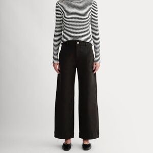 Everlane Women's Utility Wide-Leg Pant in Black, Size 10, Cotton/Twill